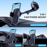 Phone Mount for Car Windshield Dashboard Air Vent Universal