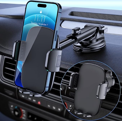 Uniwersalny uchwyt do telefonu na przednią szybę samochodu, nawiew na desce rozdzielczej