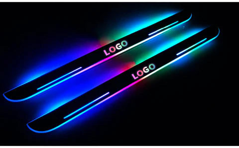 Car LED Door Sill LED Light Pedal Wireless USB Charging Magnetic 2PCS – CarLightClub