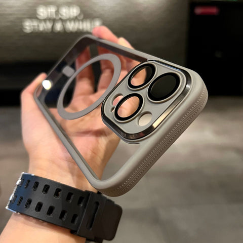 Przezroczysty akrylowy silikonowy futerał na iPhone'a Magsafe 